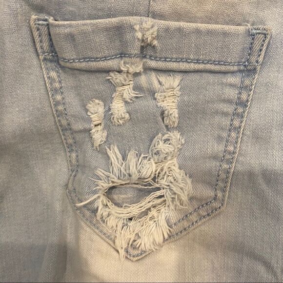 Roca Wear Distressed Faded Denim Midi Skirt 9/10 - Picture 8 of 11